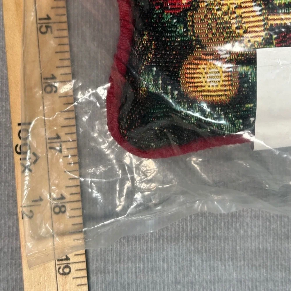 Gerson Santa Claus Tapestry Christmas Holiday Throw Pillow New 18x18 Bag Toys